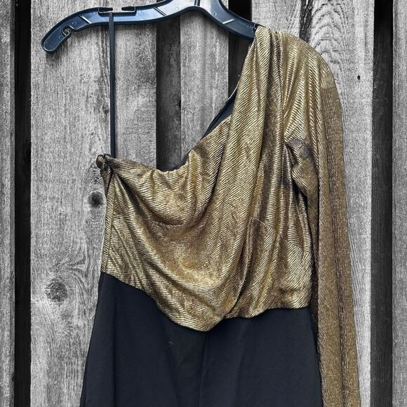 Lauren Ralph Lauren Copper One Shoulder Jumpsuit Size 6 - Picture 8 of 13